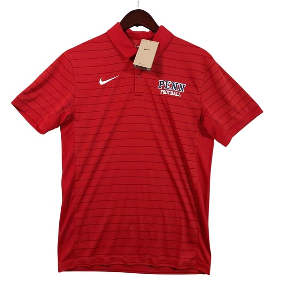 Nike | Shirts | Penn Football Polo Shirt Mens Small Red Nike Drifit ...